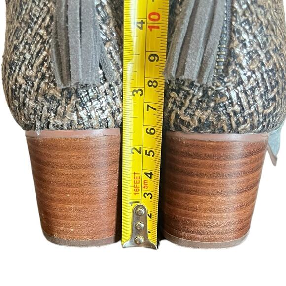TOMS Leila Bootie Grey Felt Metallic Tweed Shine‎ Boucle Boot Women's Size 8.5 - Picture 6 of 7
